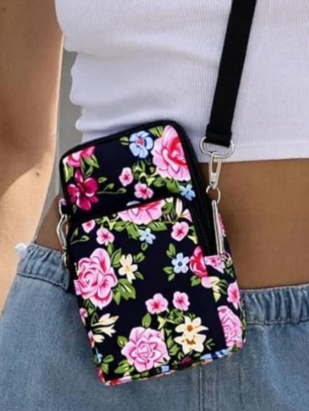 Crossbody Bag Phone Sleeve Concert Venue Festival Adjustable Strap Arm Wrist NWT